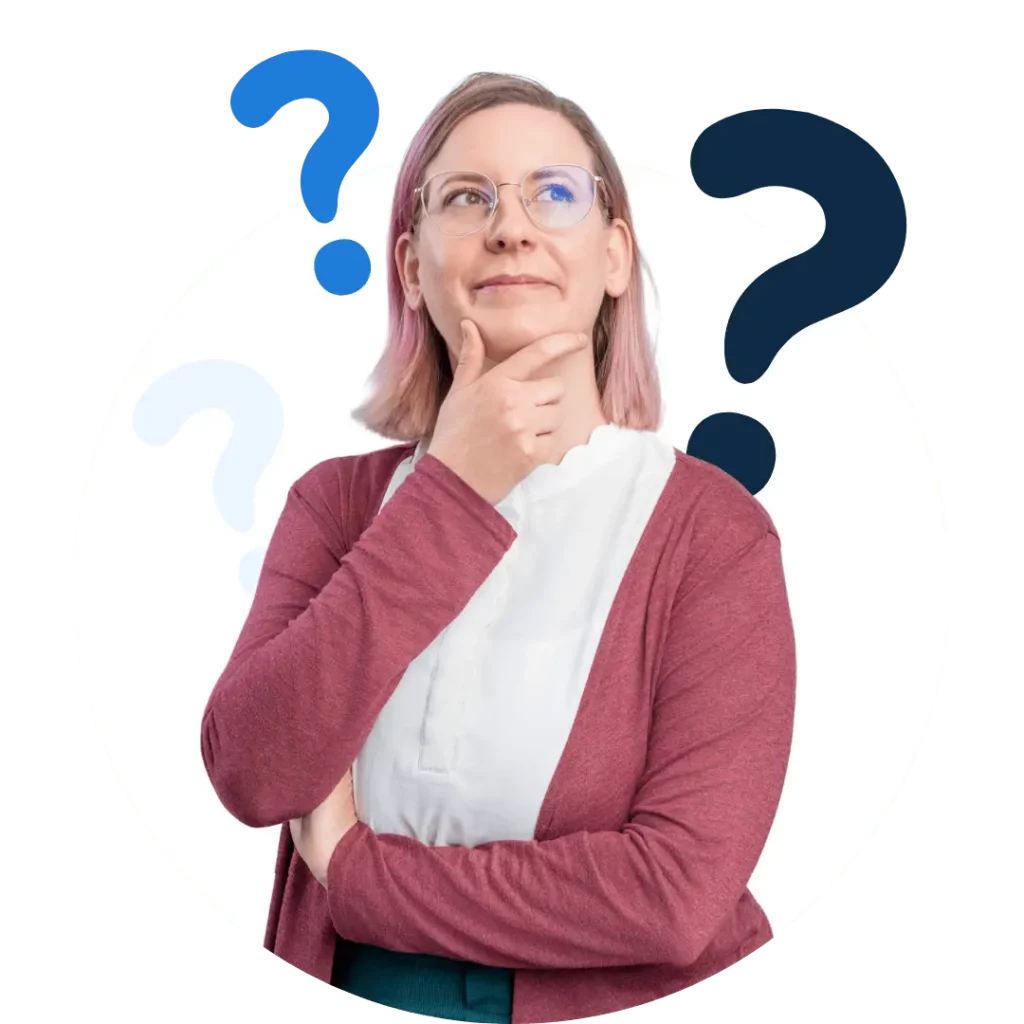 Portrait von Lisa Winkler, BA, Office Managerin beim Übersetzungsbüro ALLESPRACHEN schaut fragend in den Himmel