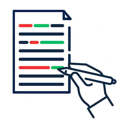 Illustration wie ein Text korrigiert wird